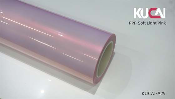Película de protección de pintura TPU de color rosa claro suave PPF para carrocería de automóviles KUCAI Manufactura