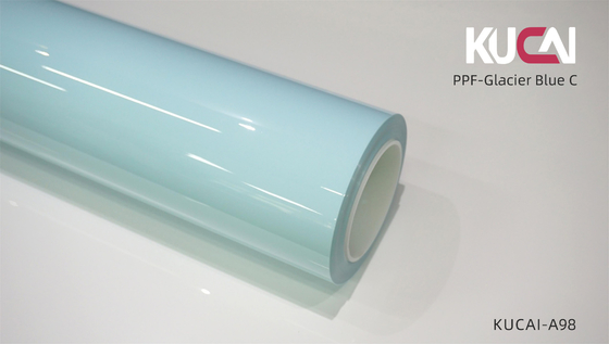Película de protección de pintura de automóviles de color PPF de color azul TPU de glaciar de 7.5 mil de espesor